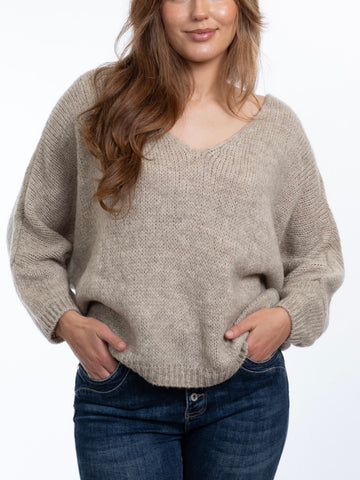 Carrie Tie Knit Top- Cream