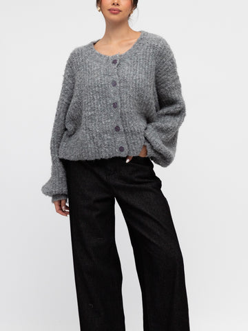 Cable Oversized Cardi- Black