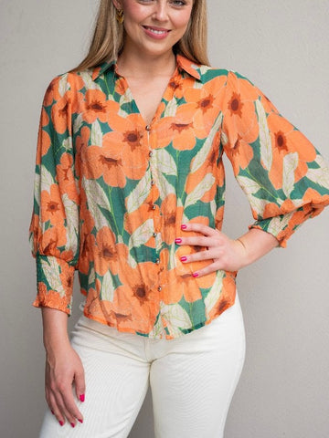 Tiffany Linen Top- Beige