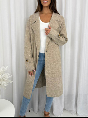 Chunky Long Stripe Cardi- Black