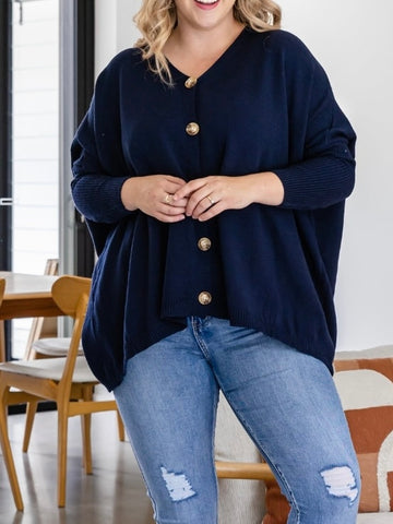Chunky Long Stripe Cardi- Cream