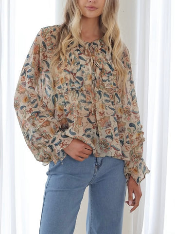 Selma Hydrangea Dress- Navy