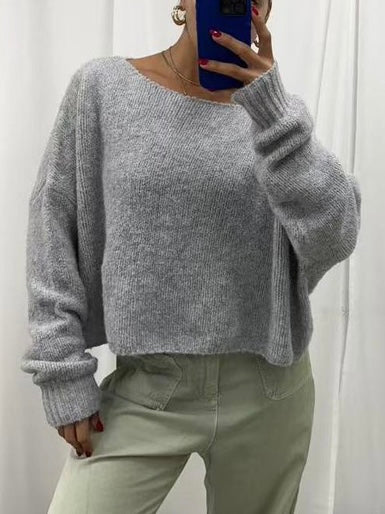 Grey Crop Knit