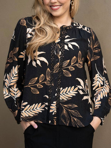 Selma Hydrangea Dress- Navy