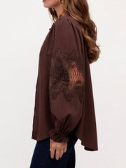 Amanda Lace Blouse-Wine