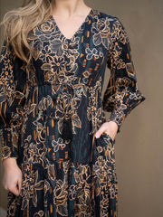 Line Flower Selma Maxi Dress