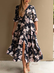 Venice Floral Selma Dress- Navy