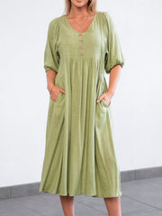 Bonnie Peasant Dress- Sage