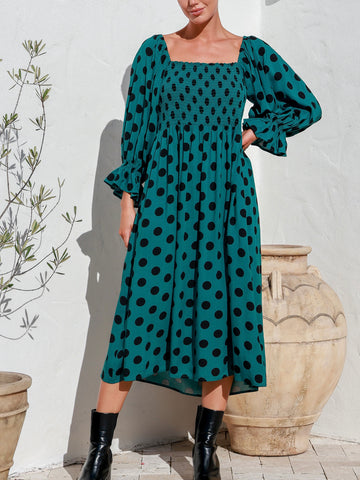 One & Only Tiered Midi Dress- Mocha