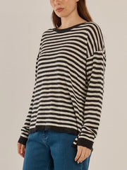 Betty Basics Natasha Knit Top- Blk/wht