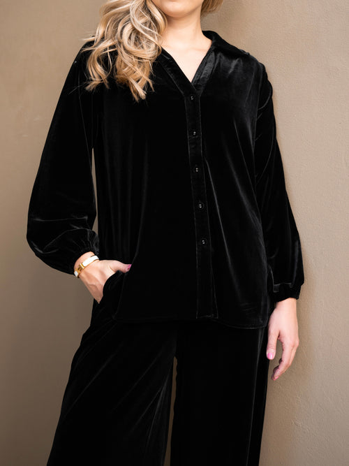 Velvet Shirt - Black