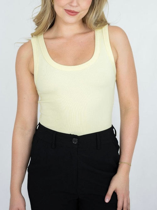 Cotton Rib Tank- Lemon