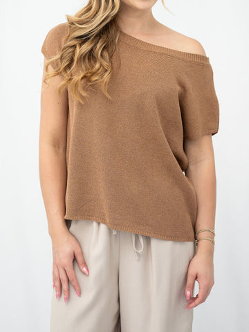 Crepe Knit Yarn Top- Lemon