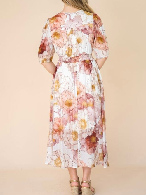 Blush Peony Button Dress