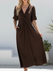 Kiara Linen Dress - Choc