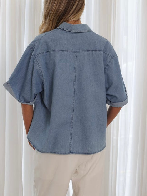 Denim Crop Shirt