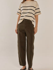 Barrel Leg Chinos- Khaki