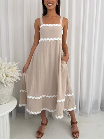 Palm Leopard Border Dress