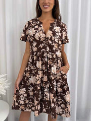 Reva Dress- Brown Floral