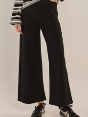 Wynn Wide Leg Ponte Pant- Black