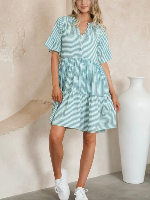 Fria Stripe Short Dress