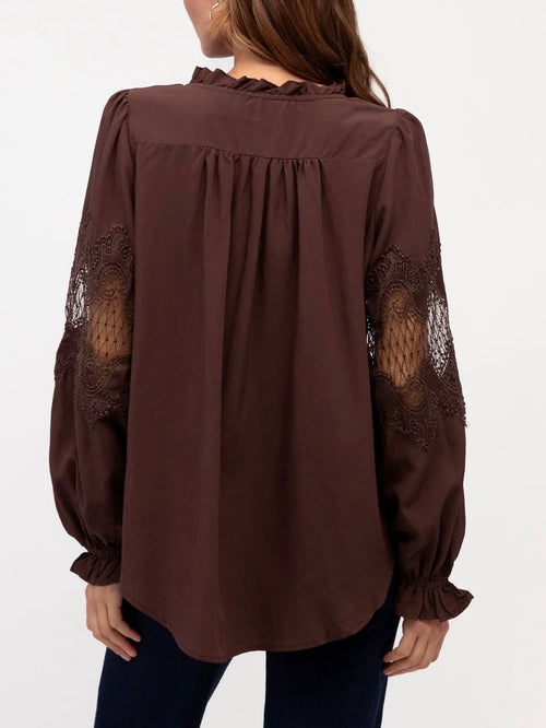 Amanda Lace Blouse-Wine