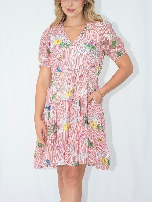 Candy Stripe Floral Dress