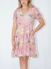 Candy Stripe Floral Dress