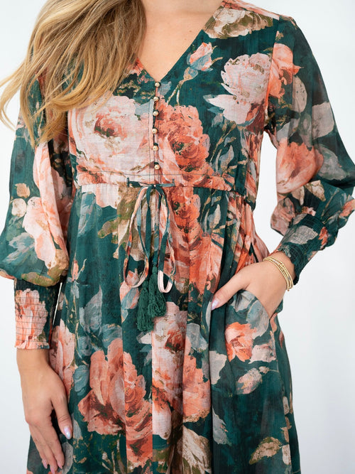 Rose Garden Selma Maxi Dress- Emerald