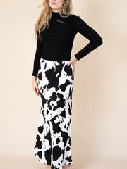 Jersey Slit Detail Mock L/S Top - Black
