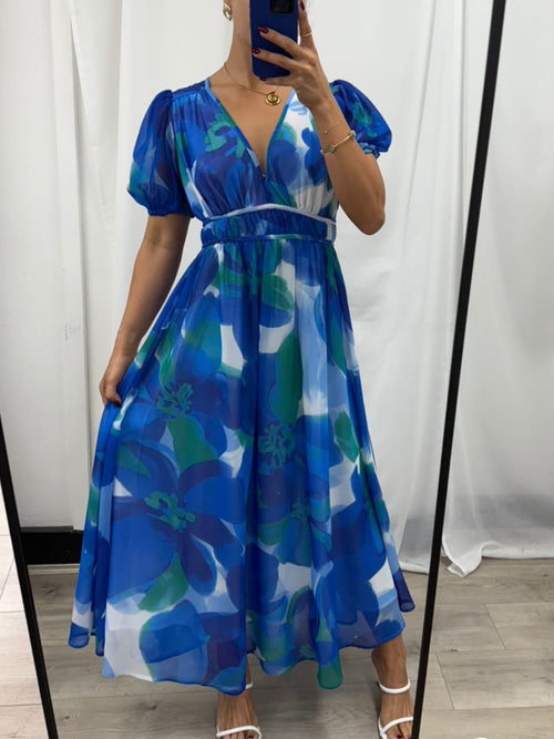 Candace Blue Floral Dress