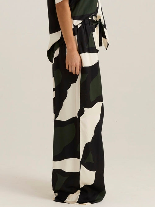 Tarni Satin Pant- Iris Abstract