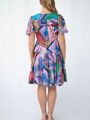 Selma Patchwork Short Dress