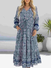 Mandy Dress- Blue/White