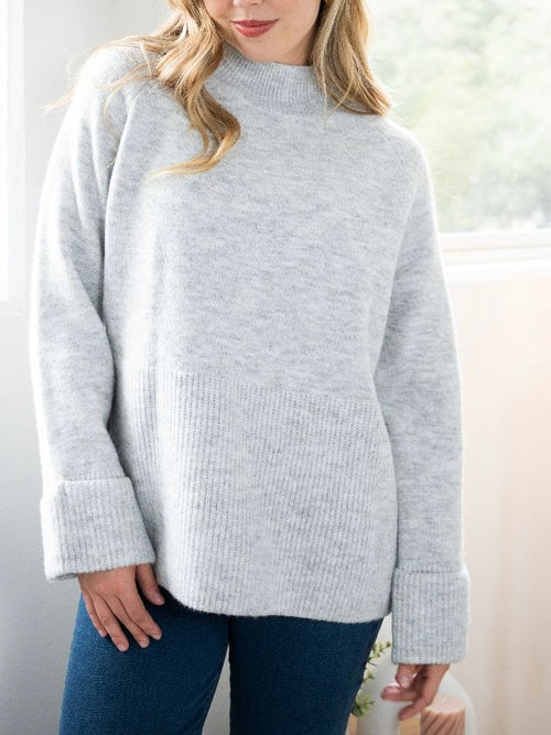 Cuff Sleeve Knit- Grey