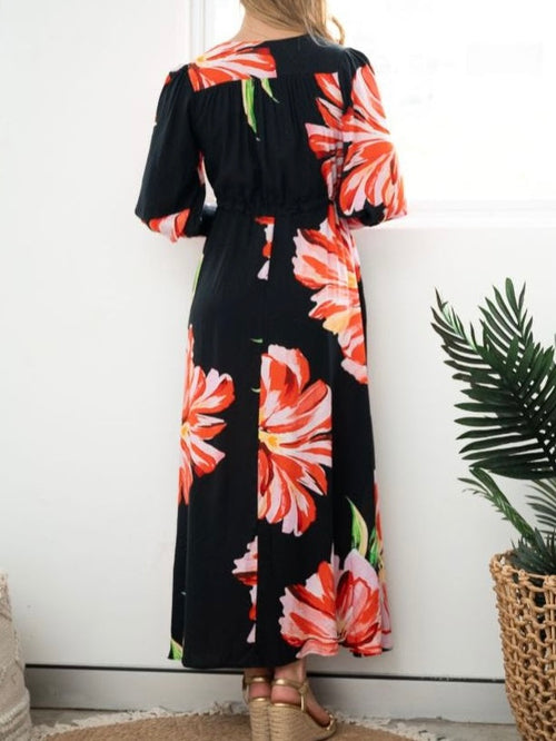 Big Flower Sleek Selma Dress