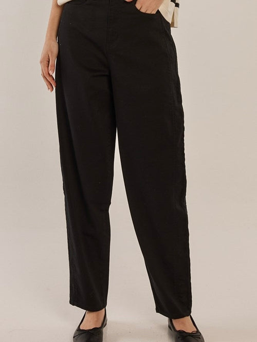Barrel Leg Chinos- Black