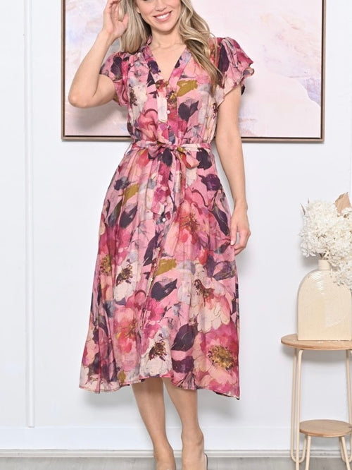 Dahlia Dress-Pink Floral