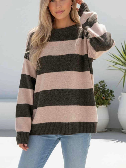 Becky Knit- Choc/Blush