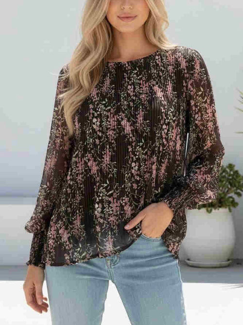 Ophelia Pleat Blouse- Chocolate