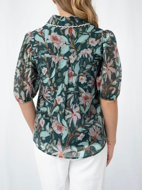 Scallop Floral Lace Blouse