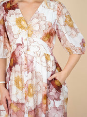 Blush Peony Button Dress