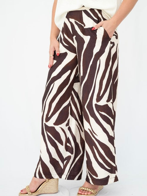 Abstract Pants- Brown