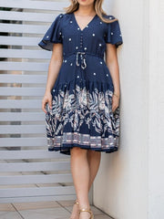 Selma Navy Dot Short Dress