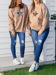 Star Sequin Sweat- Beige