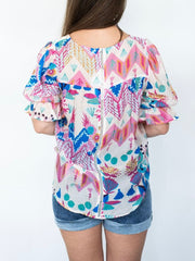 Flower Garden Top- White