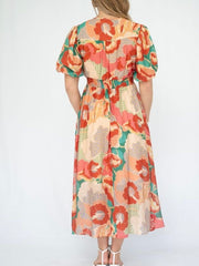 Quirky Flower Button Dress