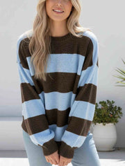 Becky Knit- Blue/choc