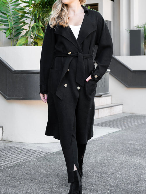 Knit Coat- Black