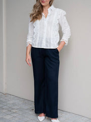 Bamboo Linen Trousers- Navy